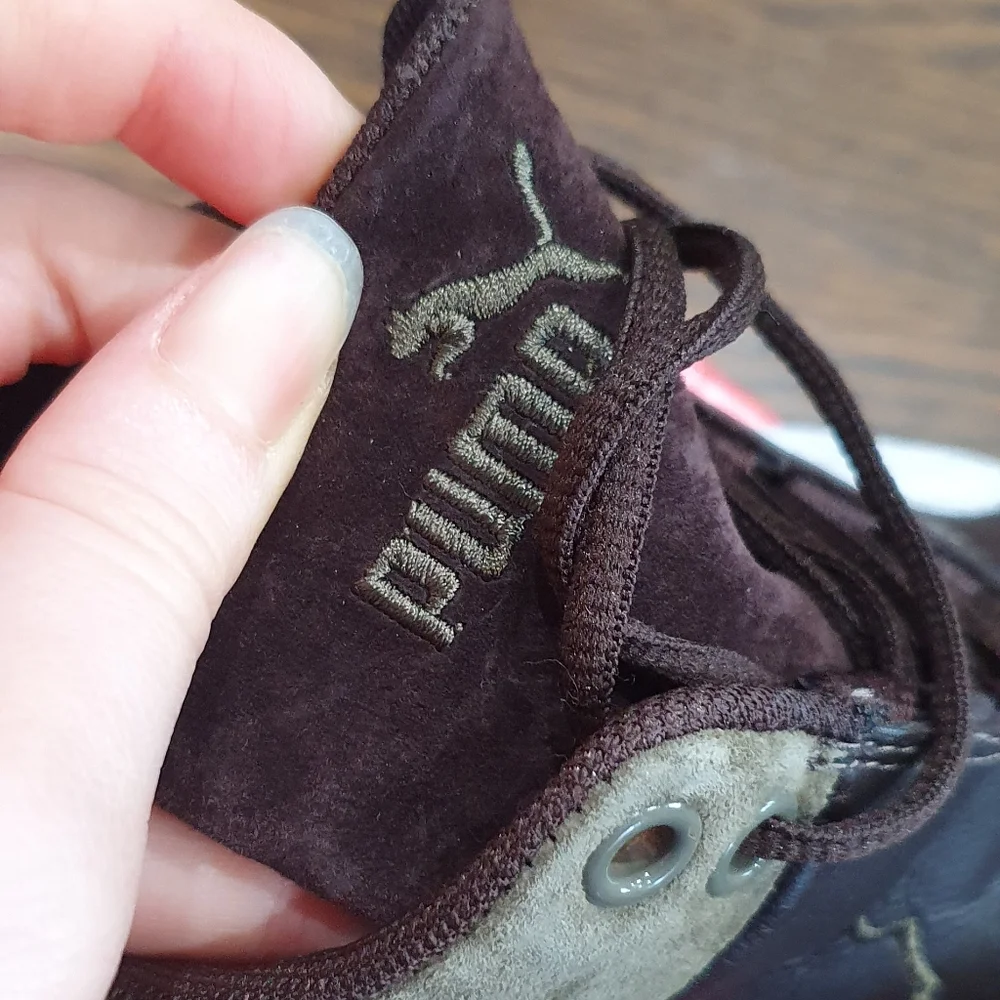 Puma Brown White Leather Athletic Shoes - Picture 5 of 11